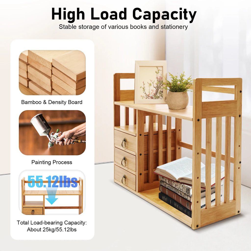 UTORIA Atlas Tiered Bamboo Desk Shelf — view 3