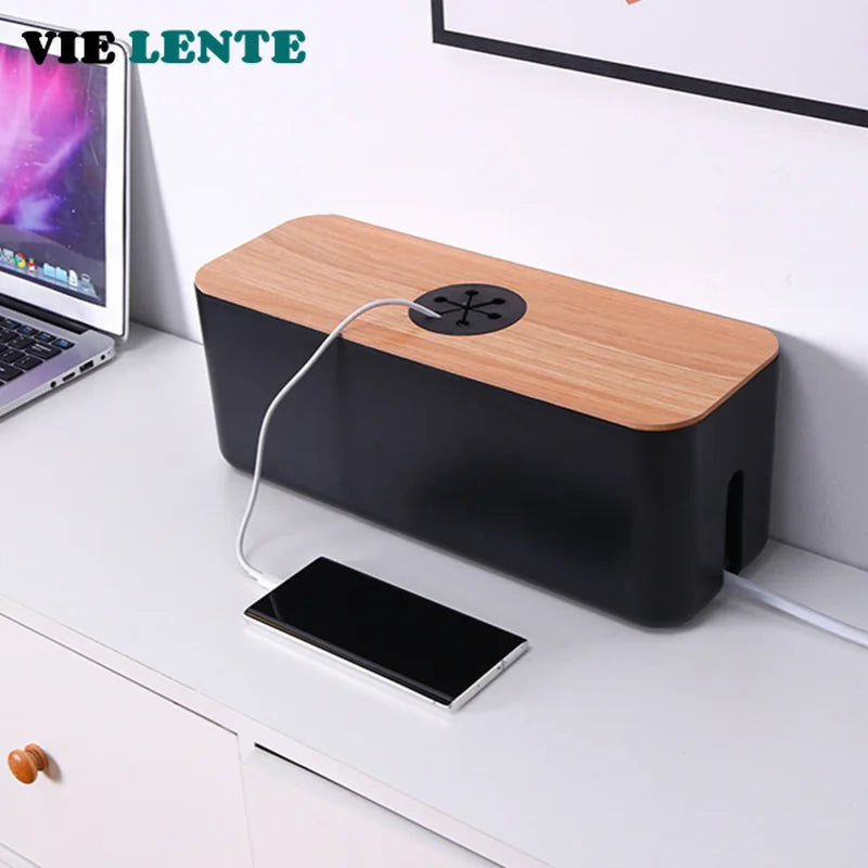 UTORIA Haven Wood Cable Box — view 1