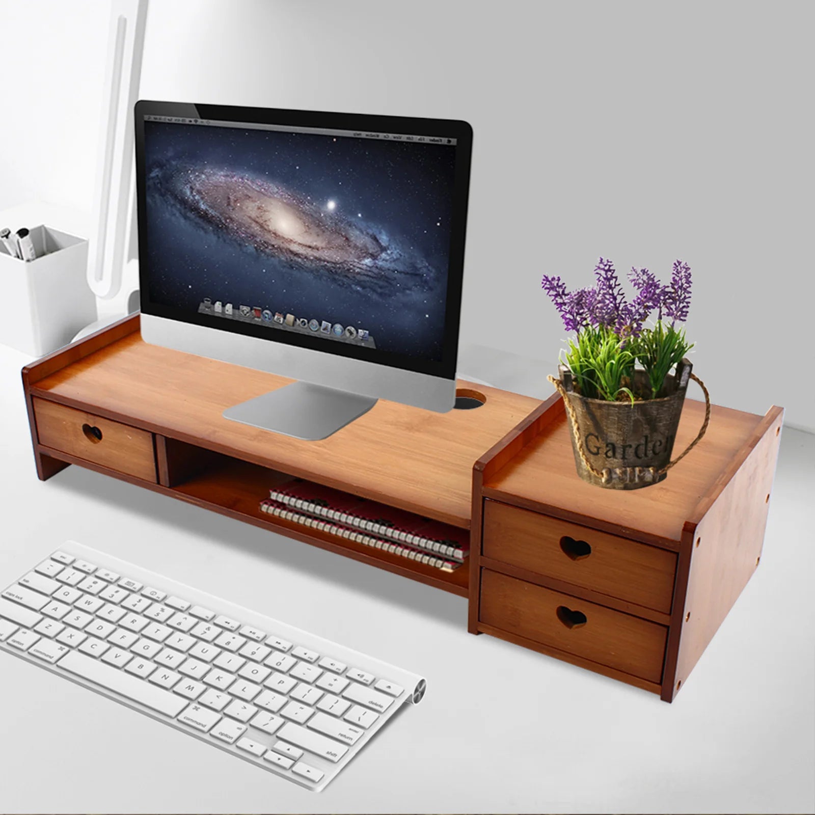 UTORIA Grove Bamboo Monitor Shelf — view 2
