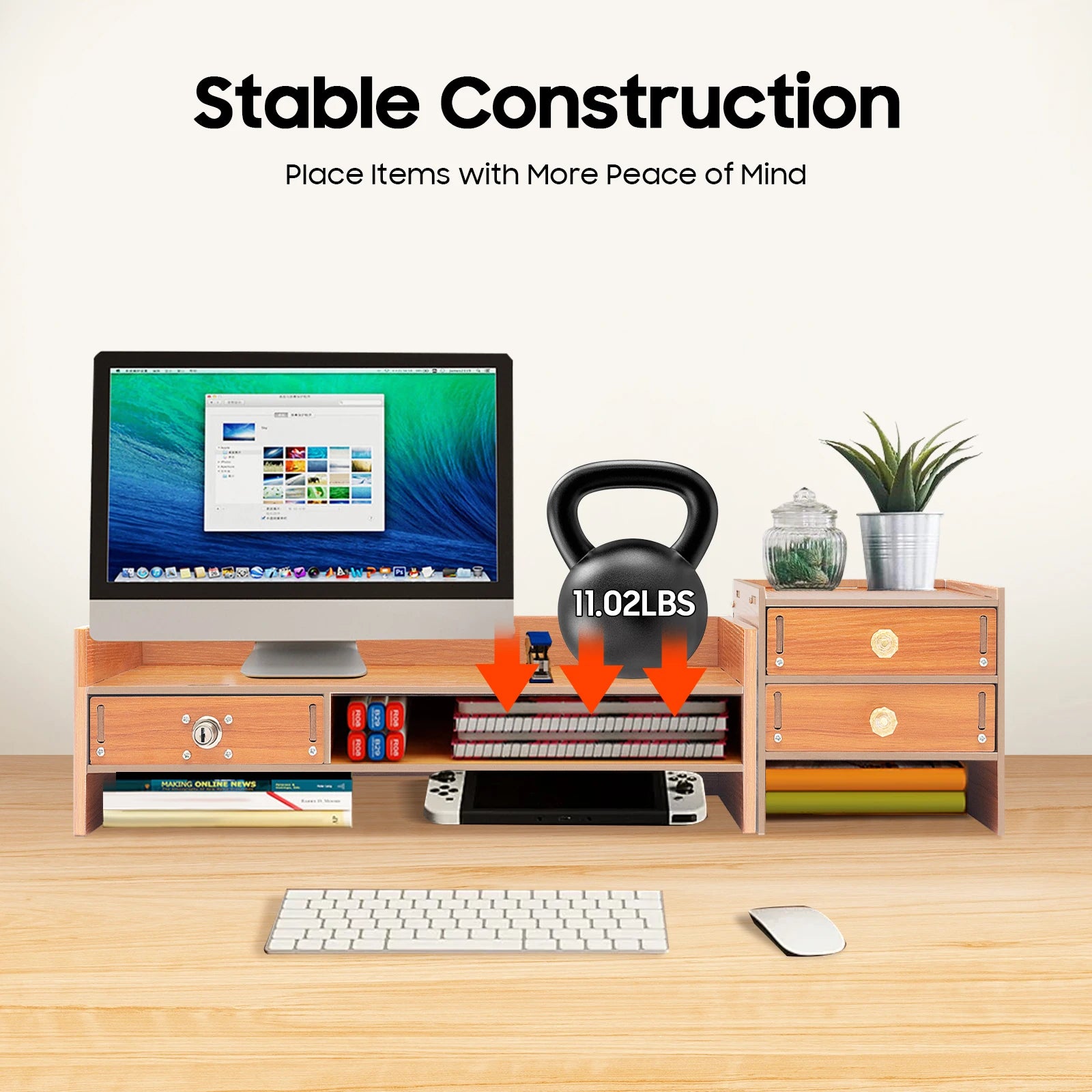 UTORIA Vista Monitor Riser with Drawer — view 3