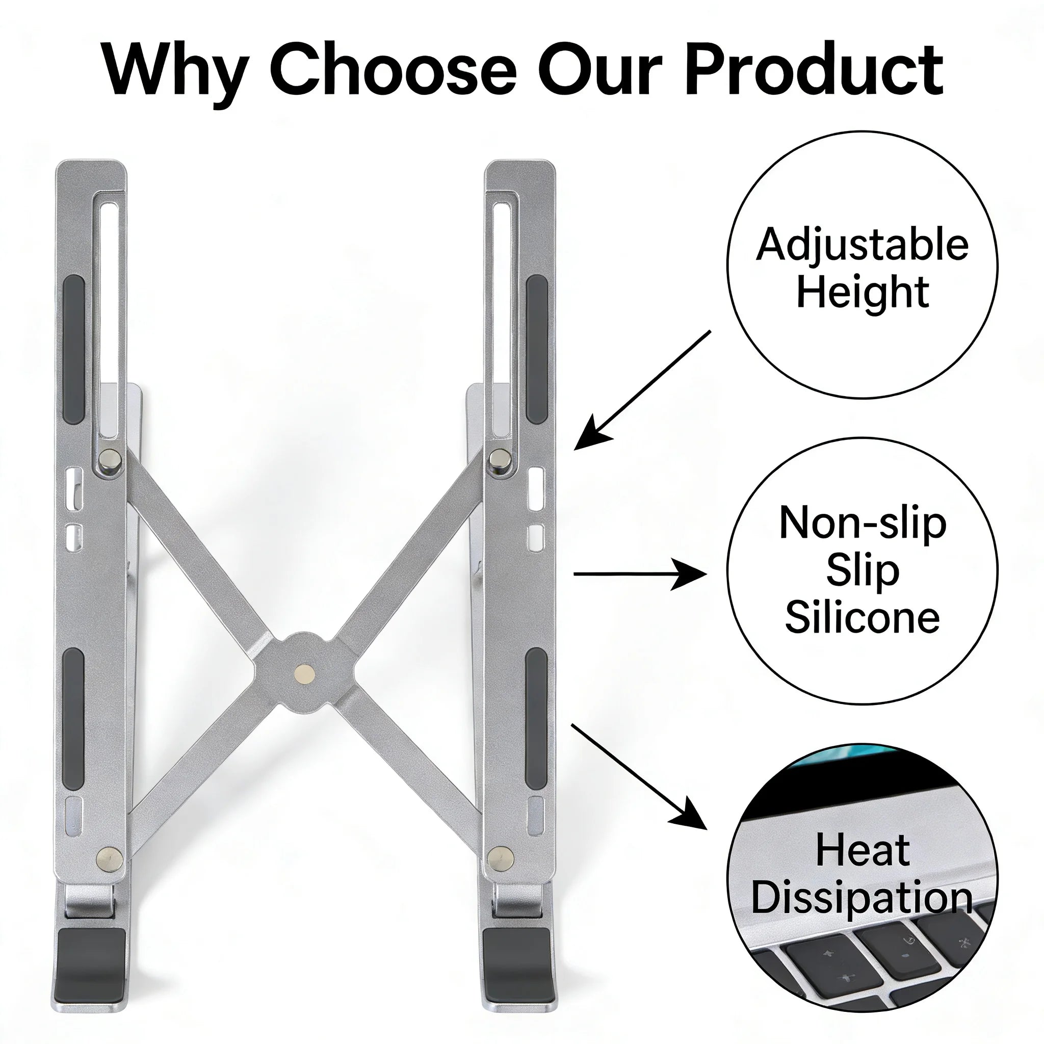UTORIA Levia Foldable Aluminium Laptop Riser — view 3
