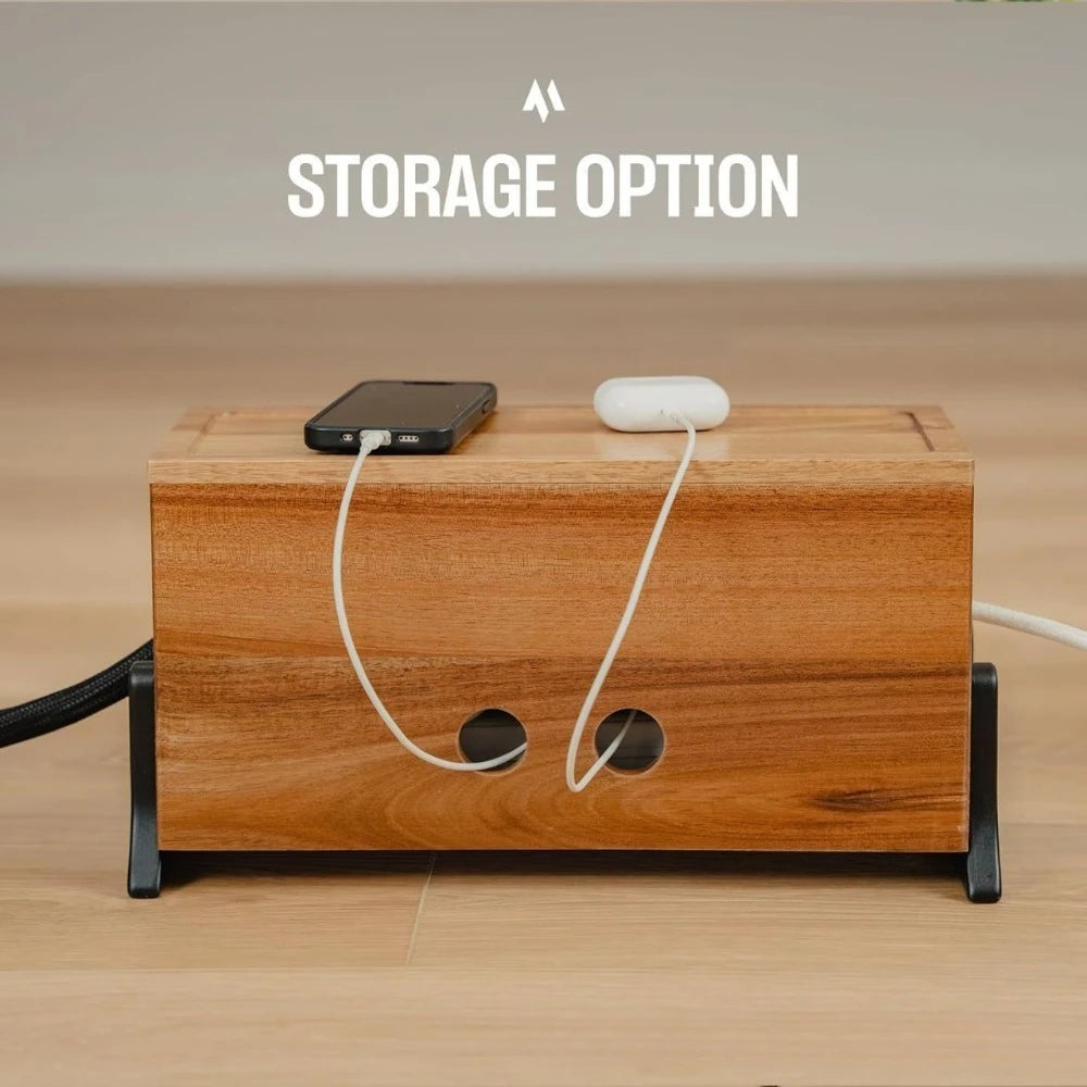 UTORIA Vault Lidded Wood Cable Box — view 2